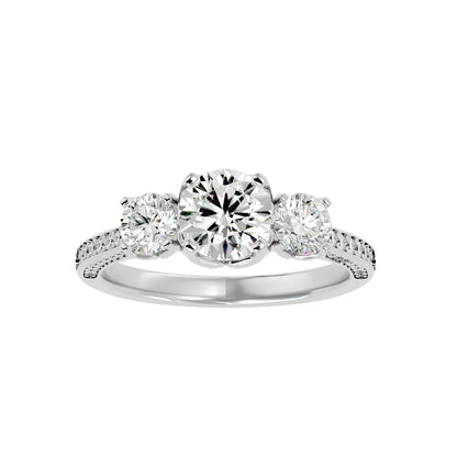 Isabella three stone diamond engagement ring