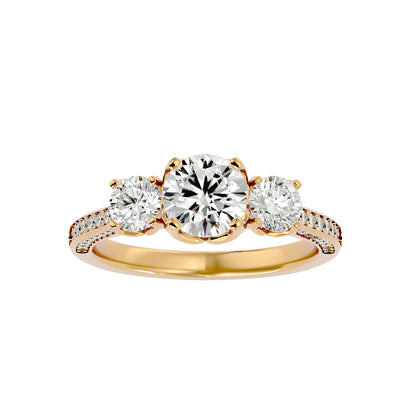 Isabella three stone diamond engagement ring