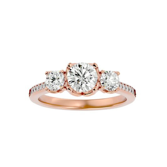 Giulia three stone diamond engagement ring