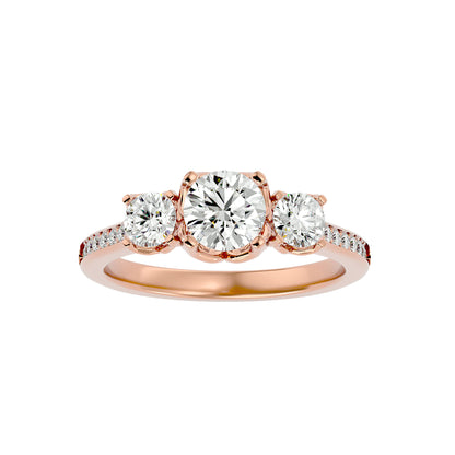 Giulia three stone diamond engagement ring