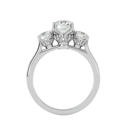 Giulia three stone diamond engagement ring