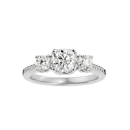 Giulia three stone diamond engagement ring