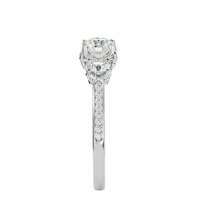 Giulia three stone diamond engagement ring