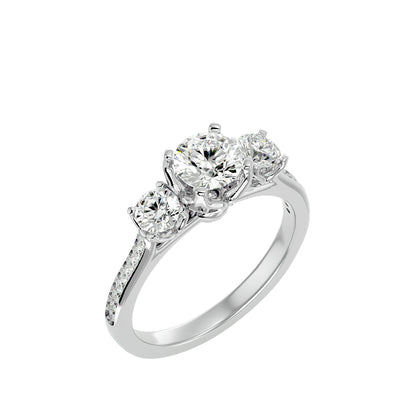 Giulia three stone diamond engagement ring