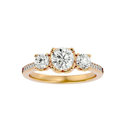 Giulia three stone diamond engagement ring
